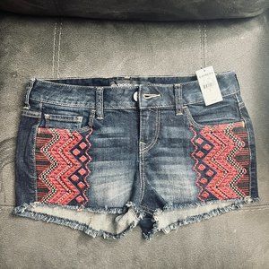 Express Tribal Festival Pattern Jean Shorts Sz 2
